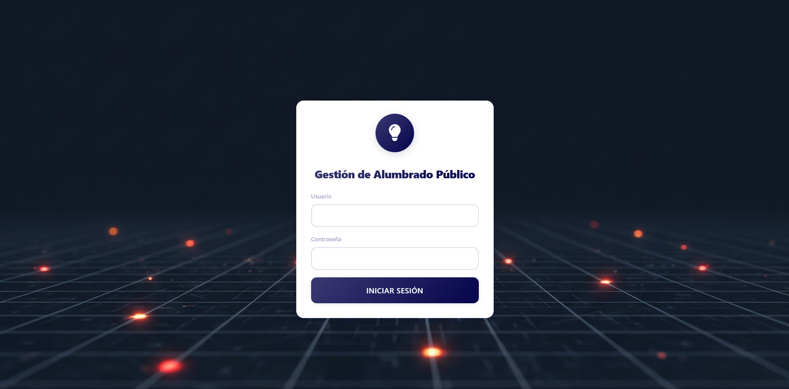 Login de Gestión de Alumbrado Público